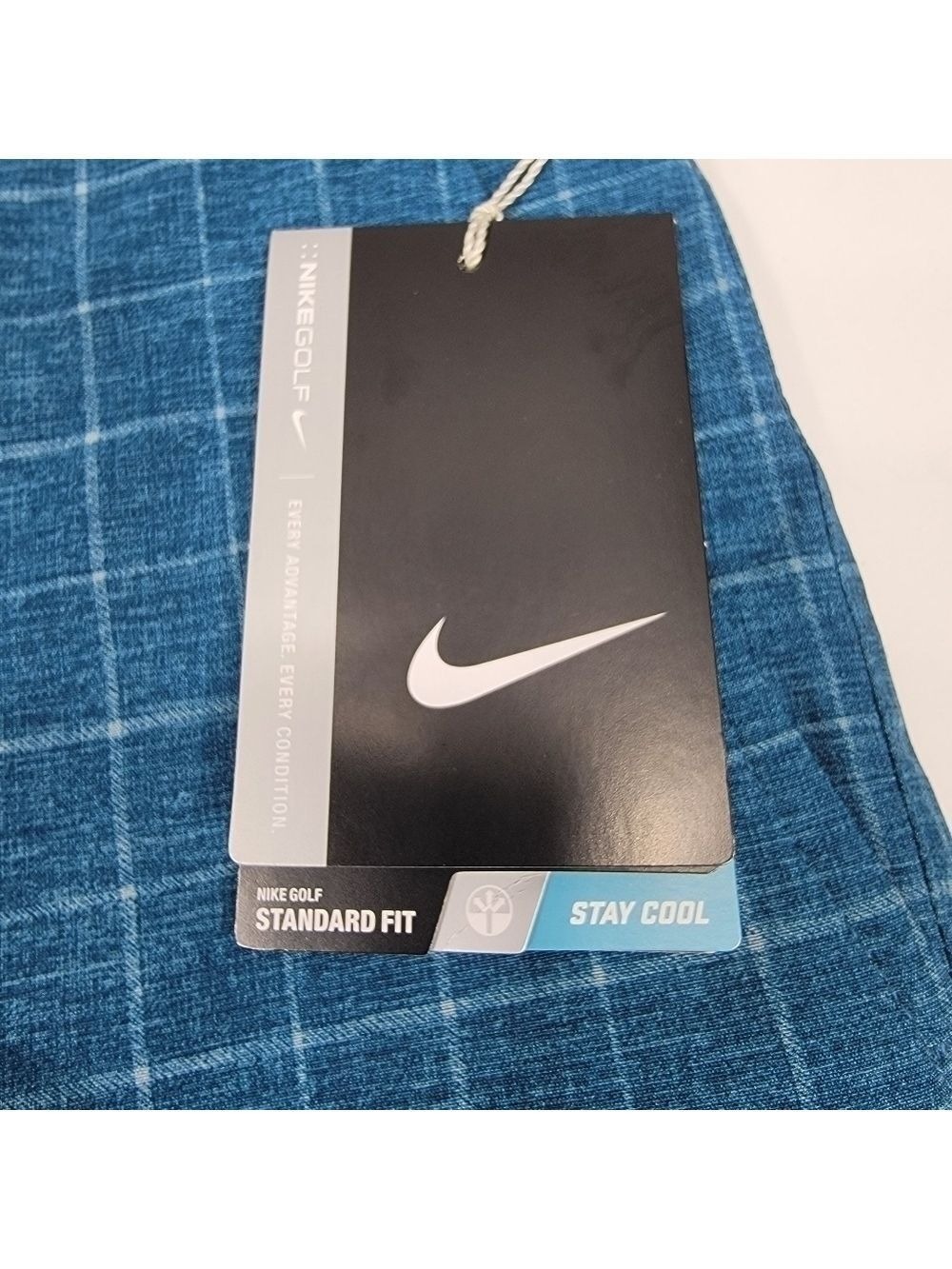NEW Nike Dri-Fit Golf Shorts Men's Size 32 x11 Blue Check Plaid Standard Fit NWT - Picture 2 of 12